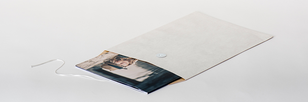 AsukaBook Art Soft Cover Photo Book White Mottled Envelope with a Classic Wrap Tie Closure