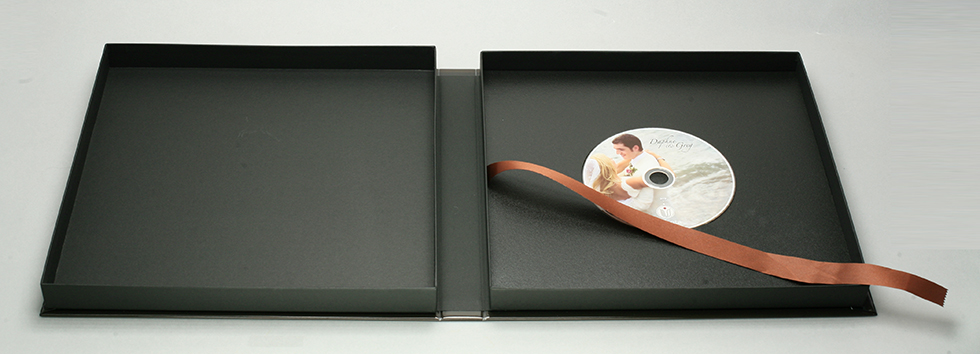 AsukaBook Book Bound LX Leather Photo Book Designable Presentation Box with Optional DVD Placeholder