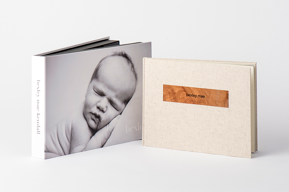AsukaBook Zen Layflat Impact X Photo Book 11x8 horizontal album with natural linen cover and printed box